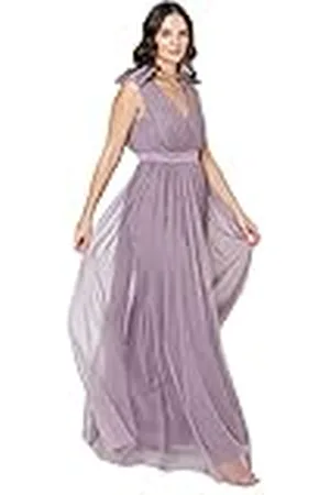 Maya Deluxe Maxi-jurk voor dames, met ruches, schouderdetail, bruidsmeisje, , 22