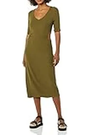 Amazon Dames fijn geribbeld zijjurk (voorheen Daily Ritual), , XX-Large