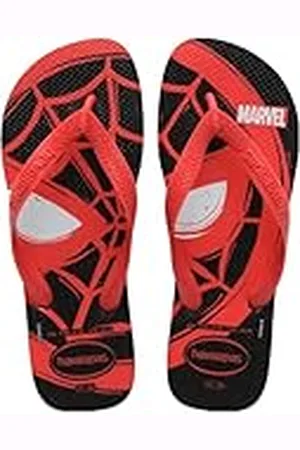Havaianas Unisex Top Marvel Logomania Teenslippers, Zwart Rood Robijn, 10/11 UK
