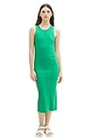 TOM TAILOR Dames 1037256 jurk, 17327-Vibrant Light Green, S, , S
