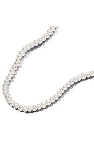 PANDORA Essence Behandelte Süßwasserzuchtperlen Collier-Halskette mit T-Verschluss aus Sterling Silber mit vergoldeter Metalllegierung, Größe 45cm, 363297C01-45