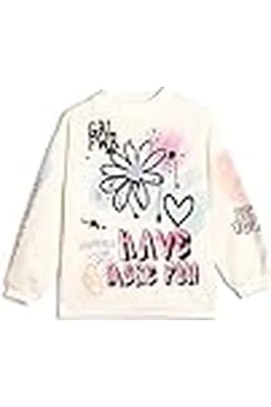Koton Girls Sweatshirt geborsteld Interior Stand Up ronde hals lange mouwen graffiti bedrukt, , 6-7 jaar