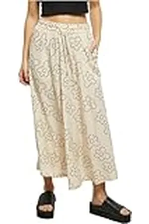 Urban classics Dames viscose midi-rok, , 4XL