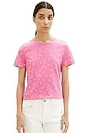 TOM TAILOR Dames 1037400 T-Shirt, 32689-Pink Mixed Flower Design, M, , M