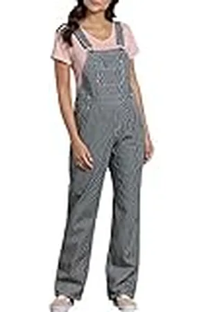 Dickies Dames Bib Relaxed Straight Overalls, GESLOTEN HICKORY STREEP, L