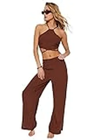 Trendyol Dames vrouw effen geweven tweedelige set shirt, , 38