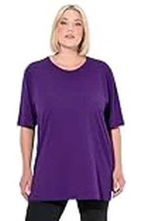 Ulla Popken Dames T-shirt, ronde hals, relaxed, halve mouwen, , 42-44