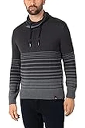 Timezone Heren Shawl Collar Pullover Black Melange, 3XL