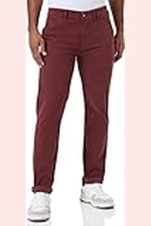 7 for all Mankind Heren Slimmy Chino Tap. Luxe Performance Sateen Burgundy broek, , 29W x 30L