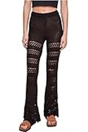Urban classics Flared Crochet Knit Leggings voor dames, verkrijgbaar in vele verschillende kleuren, maten XS - 5XL, , XL