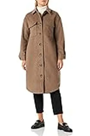 Object Vrouwen OBJELLA Wool Coat NOOS Jas, Fossil, 34, , 34