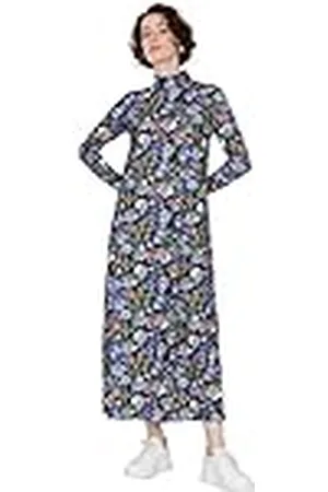 Trendyol Woman Design Midi Shift High Neck Knit Jurk voor dames, Meerkleurig, XL