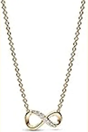 PANDORA Moments Funkelndes Unendlichkeits-Collier -Halskette aus 14 Karat vergoldeter Metalllegierung mit Zirkonia Steinen, Größe 50cm, 368821C01-50