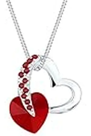Elli Halsketting Halsketting Hart Glamoureus Kristallen 925 Zilver