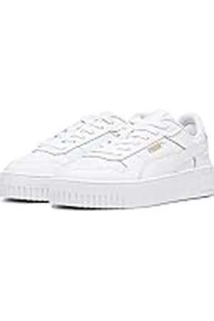PUMA Carina Street meisjes Sneaker Low top, WHITE- WHITE- GOLD, 38 EU