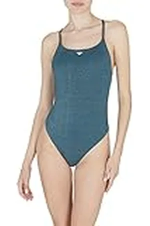 Emporio Armani Swimwear Dames Lurex Textured Yarn eendelige zwempak, tropisch groen, M, , M