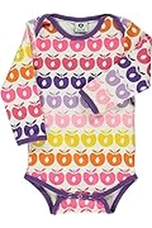 Småfolk Baby Girls Body LS, Mini Retro Apples Baby en Peuter Kostuum, , 80, , 80 cm