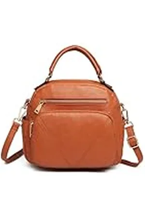 MISS LULÙ Elegante dameshandtas, leren schoudertas met meerdere vakken, ideale crossbody-tas voor reizen en dagelijks gebruik, medium formaat