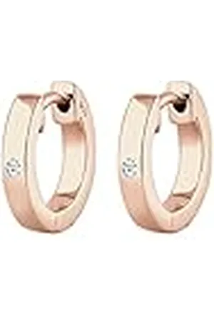 DIAMORE Elli Oorbellen Dames Creoolse Basisdiamant (0.03 ct.) in 925 Sterling Zilver