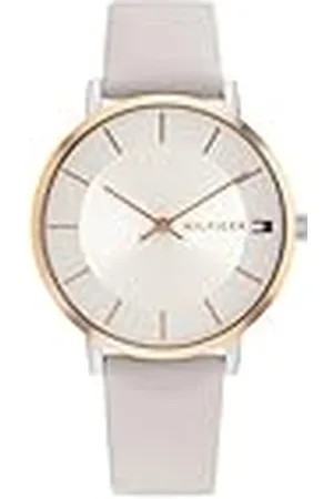 Tommy Hilfiger Analoog Quartz Horloge voor Vrouwen met Grijze Lederen Band - 1782671, , Minimalist