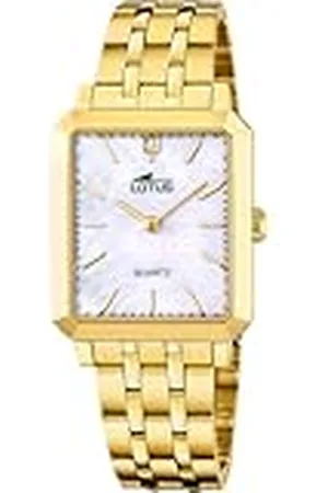 Lotus Horloge Voor Dames 18982/1 Square Series Gouden 316l roestvrij staal case Gouden316l roestvrij staal armband