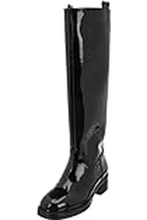 L37 Handmade Shoes Dames Last Chance Train Knee High Boot, Black, 36 EU