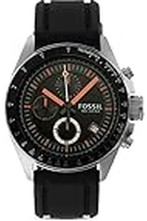 Fossil Decker Silicone Watch Black met oranje