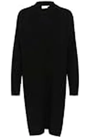 Kaffe Damesjurk Rib Knit Funnel Neck Above Knie Lengte Lange Mouwen, , M