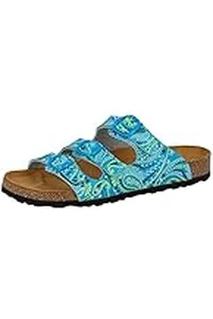 LICO BIOLINE LADY Dames Instapschoenen, Turquoise/limoen, 38 EU