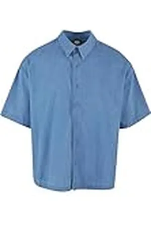 Urban classics Heren overhemd lichtgewicht denim shirt 5XL, , 5XL