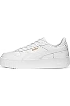 PUMA Carina Street dames Sneaker Low top, WHITE- WHITE- GOLD, 37.5 EU