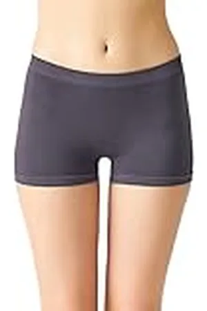 LOS OJOS Antraciet, naadloze boxershorts, geribbeld, boyshort, , XS