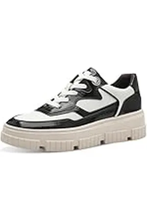 QS by s.Oliver Damessneakers plat Low Top Vegan, wit (wit/zwart), 40, , 40 EU