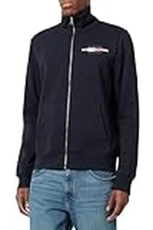Tommy Hilfiger Heren vlag borduurwerk opstaande kraag rits sweatshirt, , S