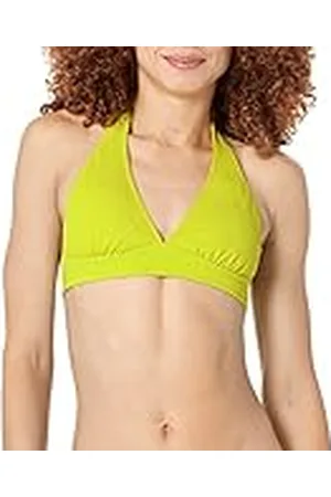 Amazon Dames lichte ondersteuning stropdas halter bikini badpak top (verkrijgbaar in grote maten), limoengroen, medium