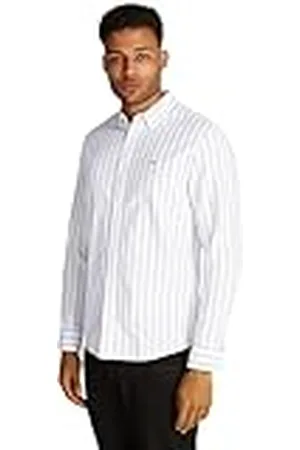 Tommy Hilfiger Heren TJM REG Oxford Stripe Shirt DM0DM19646 L/S Shirt, blauw (Dark Night Navy Stripe), M, , M
