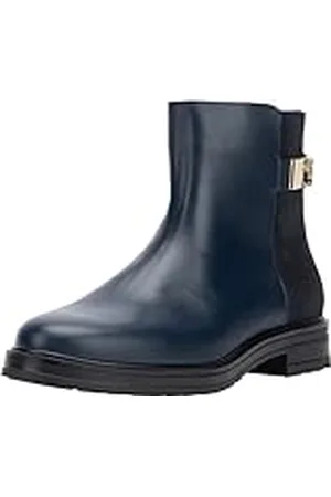 Tommy Hilfiger Dames TH Logo lederen mix Chelsea (FW0FW08336) lage laarzen, blauw (Space Blue), 5 UK, , 38 EU
