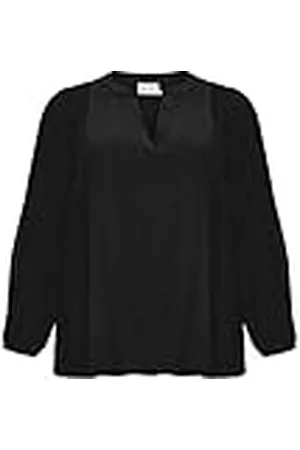 Kaffe Dames Plus Size T-shirt, lange mouwen, V-hals, , 48