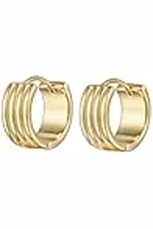 Elli Oorbellen Dames Creools Groeven Structuur Chunky Goudkleurig