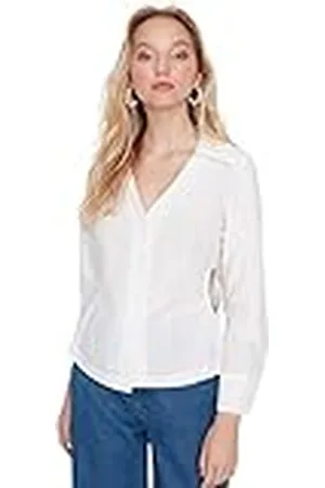 Trendyol Vrouwen vrouw normaal standaard V-hals geweven shirt, , 38, , 64