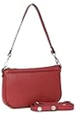 Hexagona Dames Parijs-Clutch Confort Collection-Donkerrood-in gegreineerd rundleer niet handvat en 1 extra afneembare verstelbare schouderriem, , L: 25 x L: 4 x h: 16 cm
