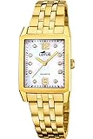 Lotus Horloge Voor Dames 18986/1 Square Series Gouden 316l roestvrij staal case Gouden316l roestvrij staal armband