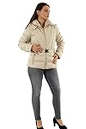 Morgan Dames ivoren faux lederen donsjack met capuchon maat 40, , 38
