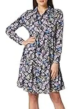 JDY Selected Homme piper L/S Aop Shirt Dress Wvn, Black Iris/Aop: paars & Parijse Blauwe Bloemen, 40