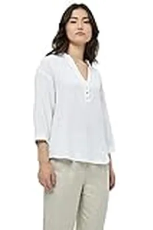 Minus Damesblouse met 3/4 mouwen, 200 Wit, 34