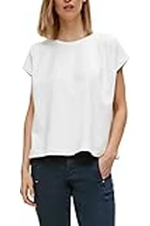 Comma, Dames sweatshirt korte mouwen, 0120 wit, 36
