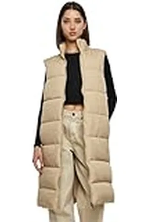 Urban classics Dames Dames Long Puffer Vest Vest, , 3XL