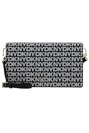 DKNY Dames Farah Clutch, Black Logo Black