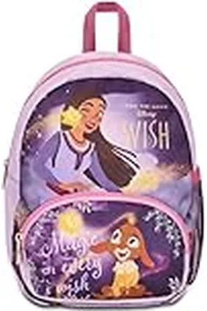 7 for all Mankind Disney Kleuterschoolrugzak klein, WISH, paars – zijvakken voor drinkfles, voorvak, kleuterschoolrugzak voor meisjes – schoolrugzak voor kinderen – prinsessen Disney, , kleuterschoolrugzak