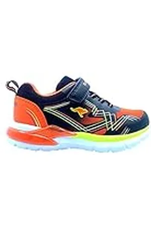 KangaROOS K-SL Flasher EV Sneakers voor jongens, uniseks, houtskool/flame, 23 EU